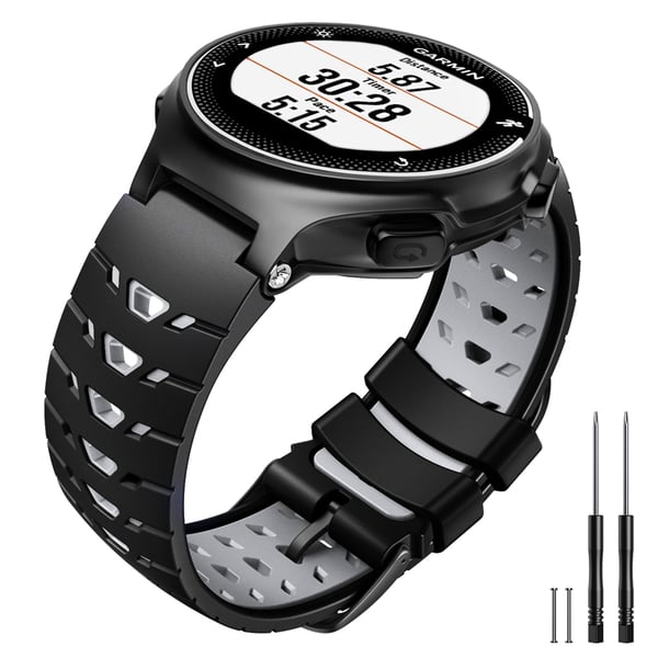 Klokkereim til Garmin Forerunner 630 Silikon Svart/Grå