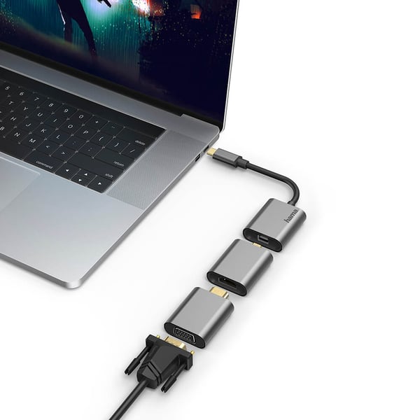 Video Adapter Sett 6i1 USB-C Mini-DisplayPort HDMI VGA