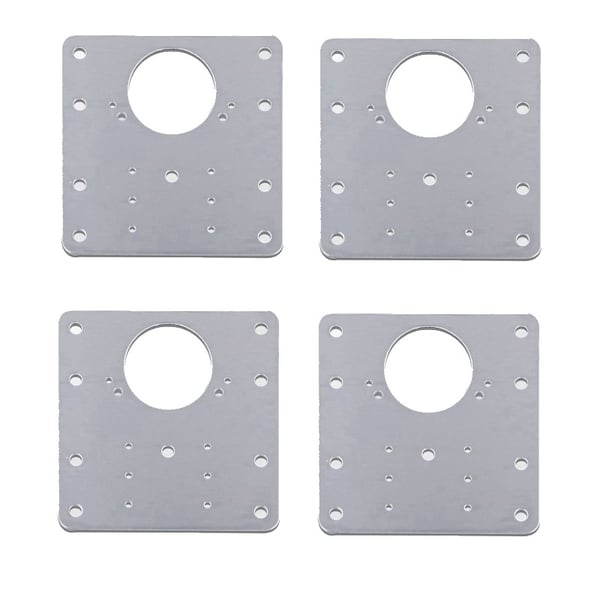 Reparationsplade til hængslede møbler 9x9 cm rustfrit stål 4-Pack