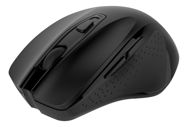 Wireless silent office mouse USB receiv 2400DPI 6button blck