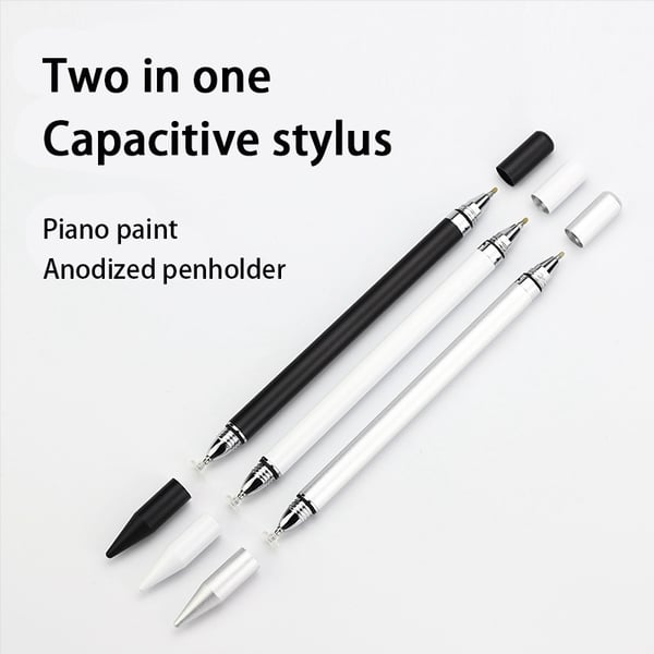 2 i 1 Stylus pen med skrivefunktion sort