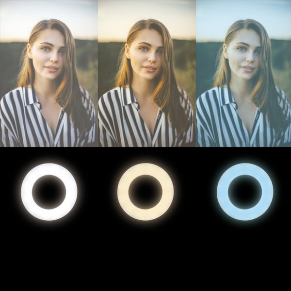 Ringlys til smartphone Ø8,5 cm med clips