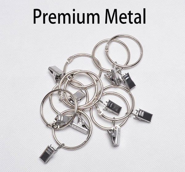 Metallgardinringer med klips Sølv 32 mm 20 stk
