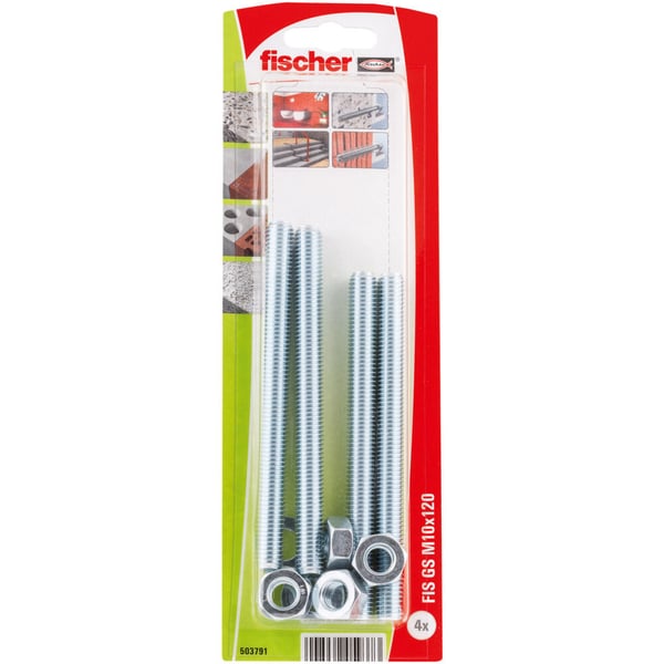 Fischer 503791 skruvar/muttrar 4 styck M10 Bolts & nuts