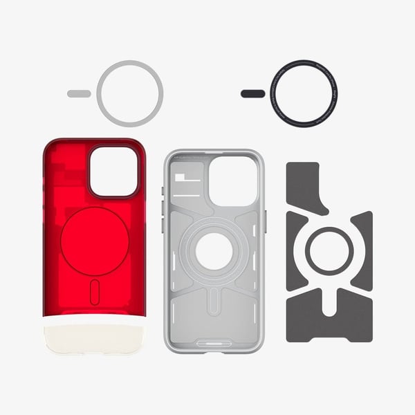 Spigen Classic C1 MagFit matkapuhelimen suojakotelo 15,5 cm (6.1") Suojus Punainen