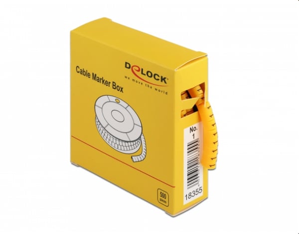 DeLOCK 18355 kabelmarkör Gul Plast 500 styck DeLOCK 18355 kabelmarkör Gul Plast 500 styck