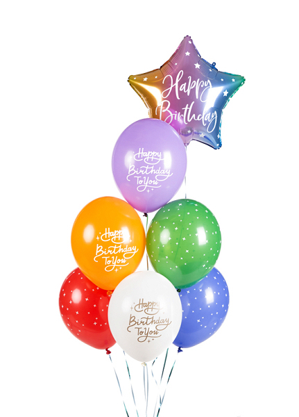 Miniatyrbillede 3 af 3: PartyDeco Latex Fødselsdagsballoner Farverige Dekorative 6 stk