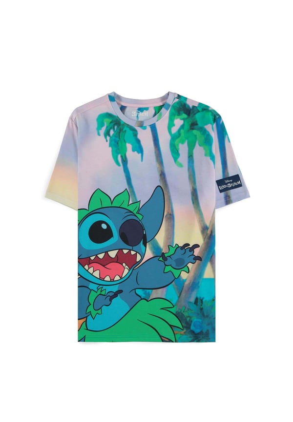 Miniatyrbillede 1 af 2: DIFUZED Disney Lilo & Stitch - AOP T-shirt Crew neck Kort ærme Bomuld