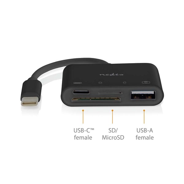 Miniatyrbild 2 av 6: Nedis CCGB64780BK01 gränssnittshubbar USB 2.0 Type-C 0 Mbit/s Svart