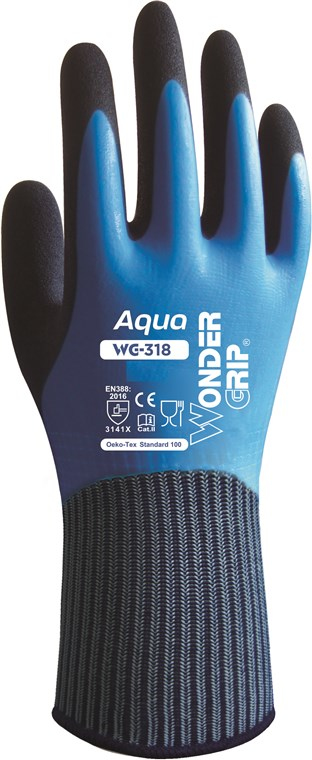 Miniatyrbild 1 av 11: Wonder Grip WG-318 Arbetshandskar Blå Latex, Nylon 1 styck