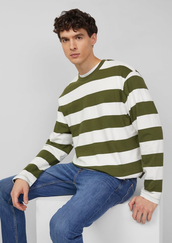 Miniatyrbillede 2 af 8: s.Oliver 2174891.79G6.XL skjorte & top Crew neck Langærmet Bomuld, Elastin