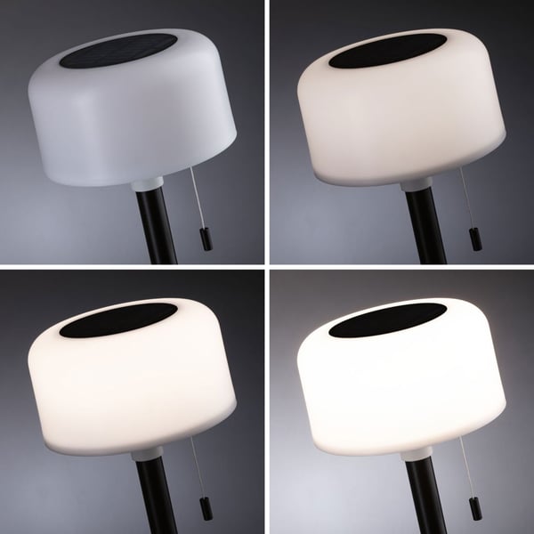 Miniatyrbillede 3 af 12: Paulmann Solar Bartja bordlampe Ikke-udskiftelig pære(r) 1,6 W LED Sort, Hvid