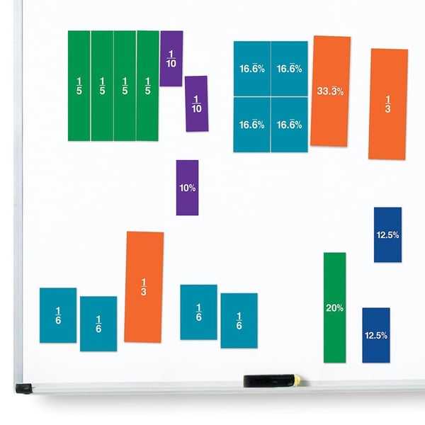 Learning Resources Double-Sided Magnetic Demonstration Rainbow Fraction Squares