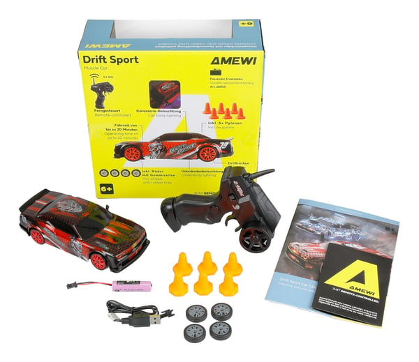 Amewi Drift Sport Muscle Car 4WD 1 24 RTR punainen 6+
