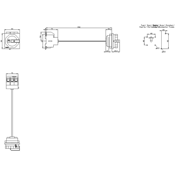 Miniatyrbild 3 av 4: Siemens 3LD2714-0TK53 strömbrytare 3P Röd, Gul
