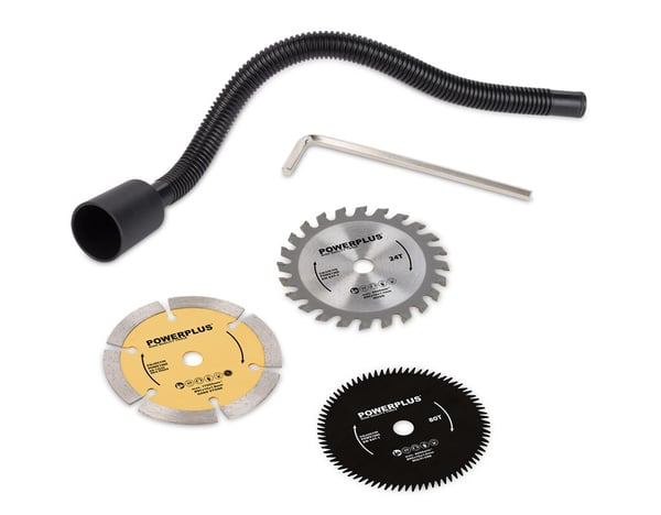 Pikkukuva 2 / 21: Powerplus POWX1365MB käsipyörösaha 8,9 cm Musta, Keltainen 5500 RPM 600 W