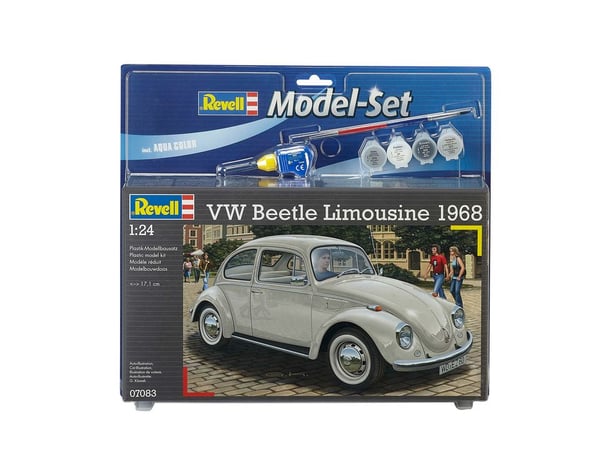 Miniatyrbild 1 av 3: Revell Model Set VW Beetle Limousine 68 Modellpersonbil Monteringssats 1:24