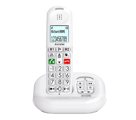 Miniatyrbillede 1 af 5: Alcatel XL685 Voice Analog telefon Nummervisning Hvid