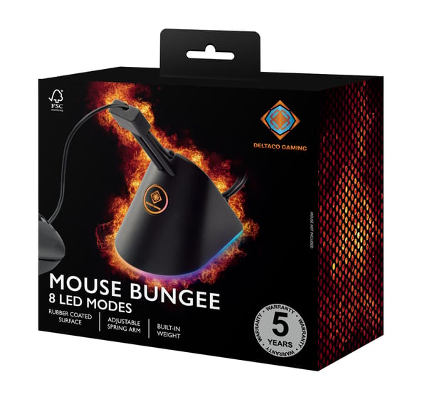 Miniatyrbillede 2 af 2: Deltaco Gaming Mouse Bungee, black/RGB