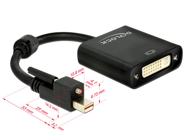 DeLOCK 62639 videokabeladapter 0,25 m Mini DisplayPort DVI-I Svart