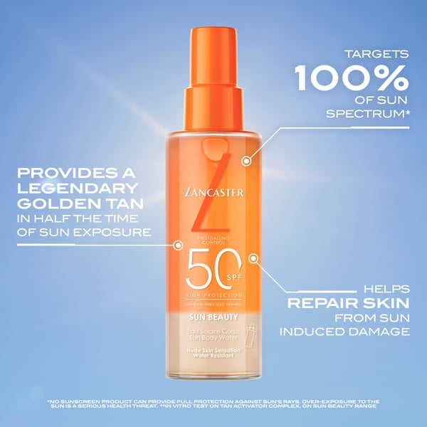Pikkukuva 3 / 6: Lancaster Sun Beauty Sun Body Water SPF 50 Aurinkosuihke Runko Aikuiset