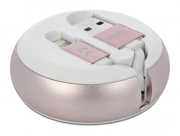 DeLOCK 85817 Lightning kabel 0,92 m Lyserød, Hvid