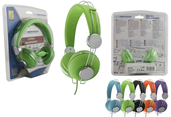 Esperanza EH149G hovedtelefoner/headset Ledningsført Musik Grøn