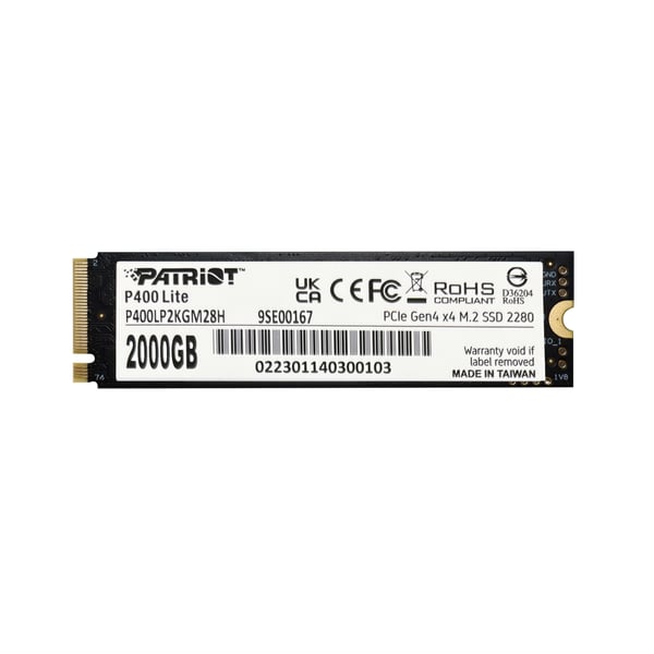Miniatyrbillede 6 af 6: Patriot Memory P400 Lite 2 TB M.2 PCI Express 4.0 NVMe