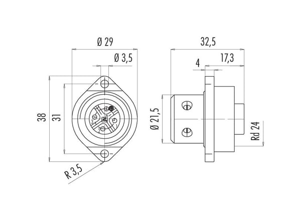 Miniatyrbillede 2 af 6: BINDER 09-4224-00-04 kabelsamler RD24