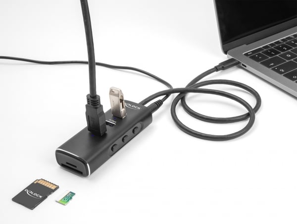 DeLOCK 64234 keskitin USB 3.2 Gen 1 (3.1 Gen 1) Type-C 10000 Mbit/s Musta