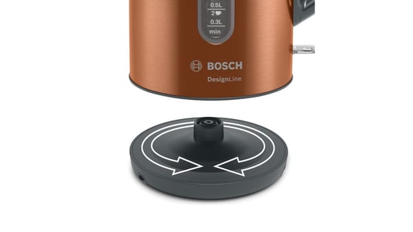 Miniatyrbild 2 av 10: Bosch TWK4P439 vattenkokare 1,7 l 2400 W Svart, Guld