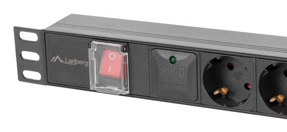Lanberg PDU-05F-0200-BK tehonjakeluyksikkö 5 AC-pistorasia(a) 1U Musta