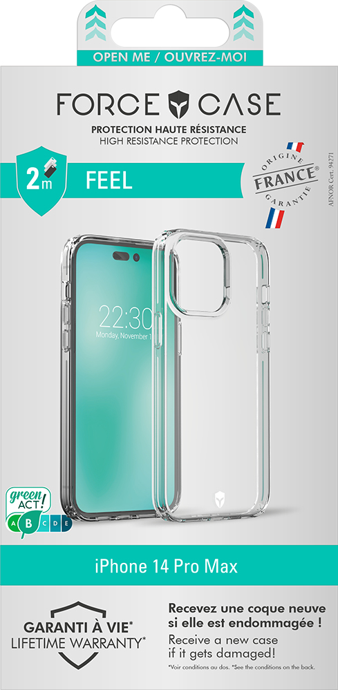 FORCE CASE FCFEELIP14PM mobiltelefonfodral Transparent