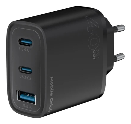 Mobile Origin FRL-GAN40W-MO13-BLK mobiililaitteen laturi Universaali Musta AC Pikalataus Sisätila