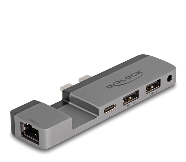 Miniatyrbild 1 av 4: DeLOCK 87757 dockningsstationer för bärbara datorer Dockning Thunderbolt 4 Svart, Grå