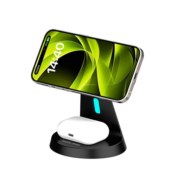 Mobile Origin MO-31WMS-PW9 mobiililaitteen laturi Kuulokkeet, Matkapuhelin, Kello Musta USB Langaton lataaminen Pikalataus Sisätila