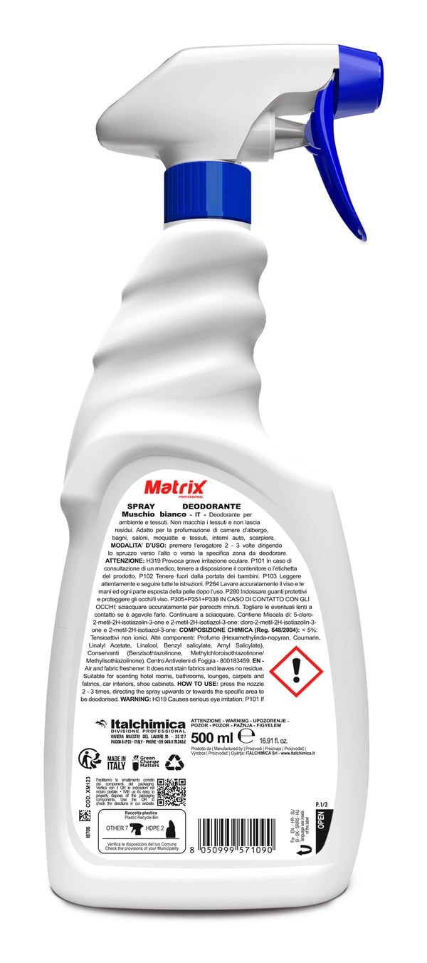 Matrix Professional XM123 nestemäinen ilmanraikastin Nestemäinen ilmanraikastaja Valkoinen, Sininen, Punainen 500 ml