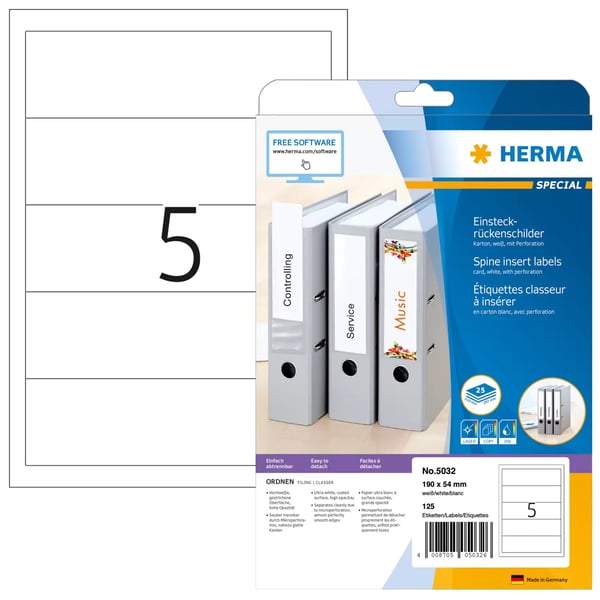 HERMA 5032 liimaton etiketti 125 kpl Valkoinen Suorakulmio HERMA 5032 liimaton etiketti 125 kpl Valkoinen Suorakulmio