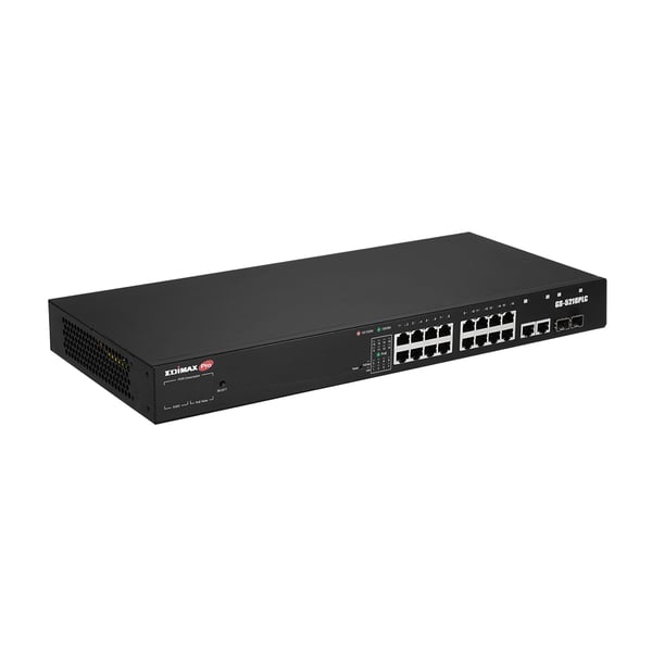 Miniatyrbillede 2 af 5: Edimax GS-5216PLC netværksswitch Administreret Gigabit Ethernet (10/100/1000) Strøm over Ethernet (PoE) Sort