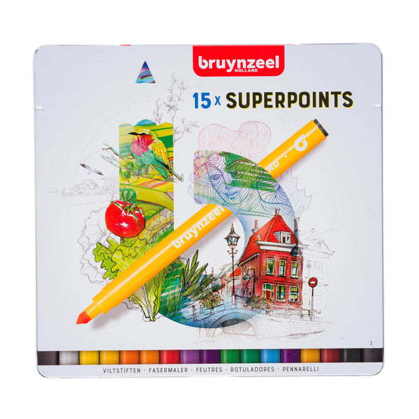 Bruynzeel 60324015 marker og tush-pen Flerfarvet 15 stk