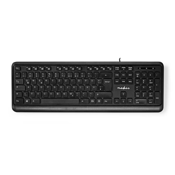 Miniatyrbild 8 av 8: Nedis KBMU200BKDE tangentbord Kontor USB QWERTZ tyska Svart