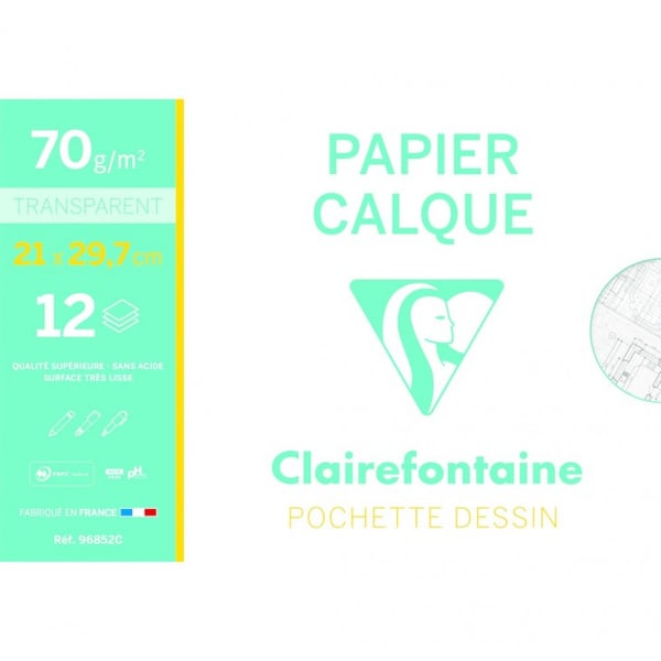 Clairefontaine 96852C taidepaperi 12 arkkia