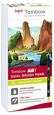 Tombow ABT Dual Brush Pen Set filtpen Flerfarvet 18 stk