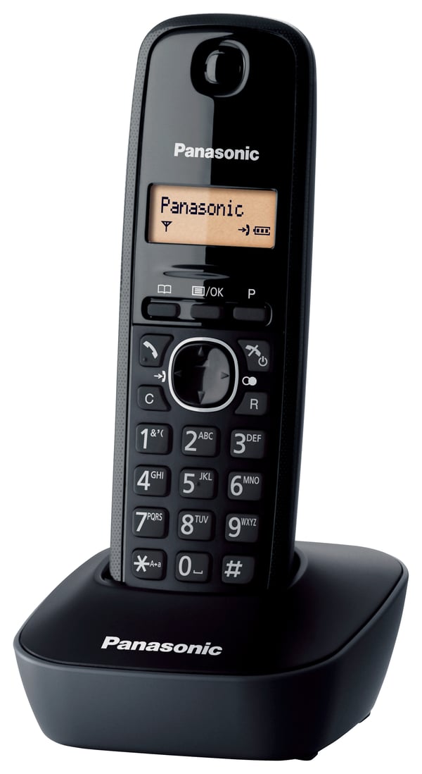 Panasonic KX-TG1611 DECT-telefon Namn och uppringnings-ID Svart