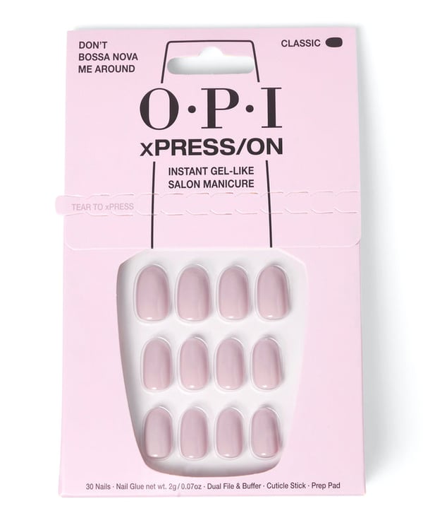 Miniatyrbild 1 av 4: OPI xPRESS/ON Dont Bossa Nova Fingernaglar Rosa Monokromatiskt Blåsa