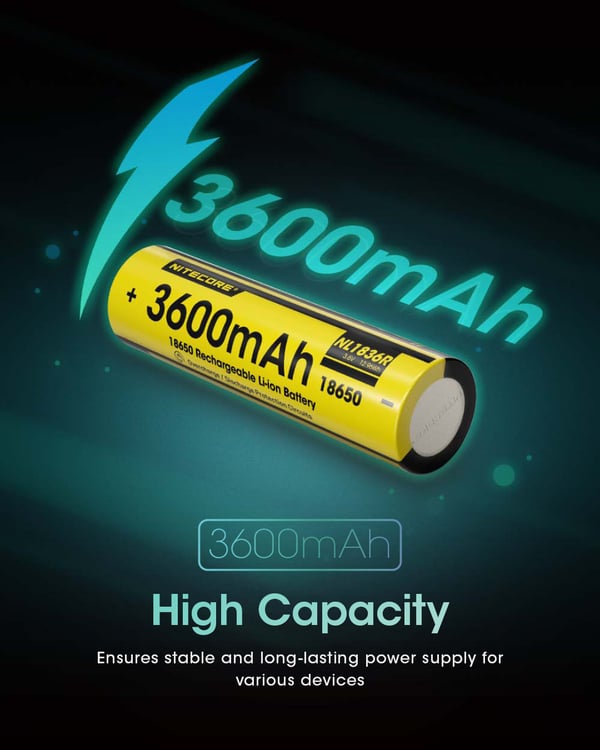 Miniatyrbillede 7 af 12: Nitecore NL1836R genopladeligt batteri Lithium-Ion (Li-Ion) 3600 mAh 3,6 V