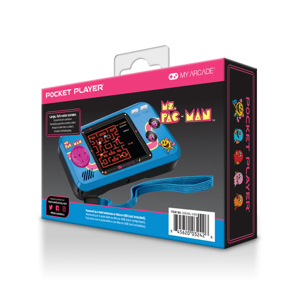 My Arcade Ms. Pac-Man bærbar spilkonsol 6,98 cm (2.75") Sort, Blå