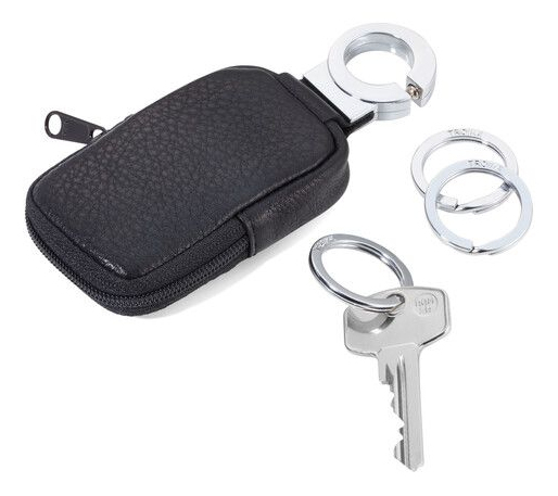 TROIKA POCKET CLICK Avainrengas Musta, Hopea