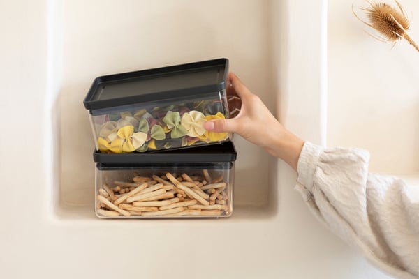 Miniatyrbillede 2 af 3: Brabantia Tasty+ Rektangulær Dåse 1,5 L Grå, Transparent 1 stk
