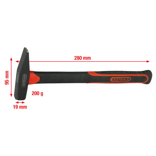 KS Tools 142.1321 hammer Tværpenhammer Sort